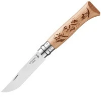 Нож Opinel №8 Alpine adventures, нержавеющая сталь, рукоять бук, гравировка лыжи Нож Opinel №8 Alpine adventures, нержавеющая сталь, рукоять бук, гравировка лыжи