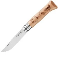 Нож Opinel №8 Alpine adventures, нержавеющая сталь, рукоять бук, гравировка пеший туризм Нож Opinel №8 Alpine adventures, нержавеющая сталь, рукоять бук, гравировка пеший туризм