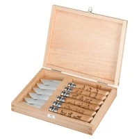 Набор в деревянной коробке из 6 ножей Opinel №8 Animalia, нержавеющая сталь, рукоять дуб, гравировка, 001637 Набор в деревянной коробке из 6 ножей Opinel №8 Animalia, нержавеющая сталь, рукоять дуб, гравировка, 001637