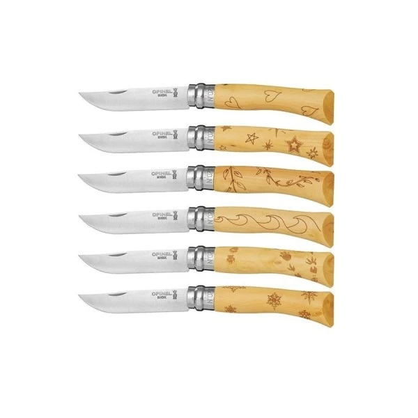 Набор в деревянной коробке из 6 ножей Opinel №7 Nature, нержавеющая сталь, рукоять самшит, гравировк, 001555 Набор в деревянной коробке из 6 ножей Opinel №7 Nature, нержавеющая сталь, рукоять самшит, гравировк, 001555