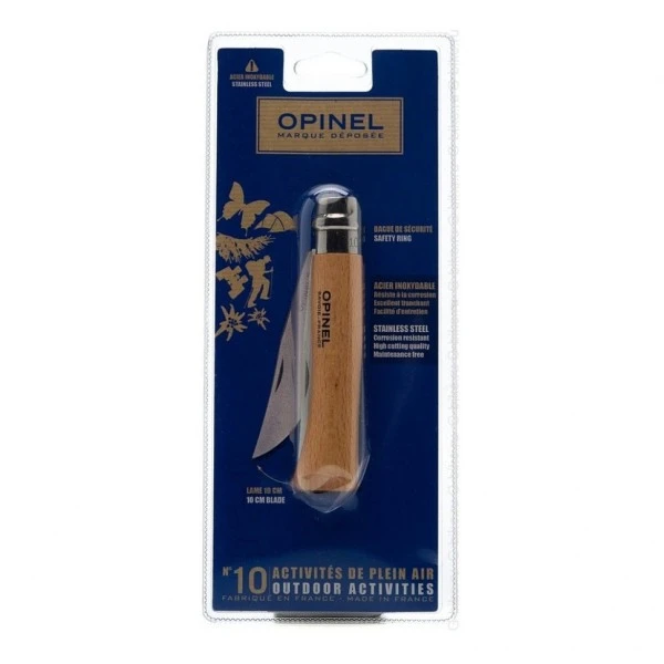 Нож Opinel №10, нержавеющая сталь, рукоять из бука, блистер, 001255 Нож Opinel №10, нержавеющая сталь, рукоять из бука, блистер, 001255