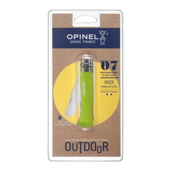 Нож Opinel №7 My First Opinel, зеленый, блистер, 001971 Нож Opinel №7 My First Opinel, зеленый, блистер, 001971