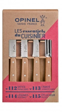 Набор ножей Opinel "Les Essentiels", нержавеющая сталь, рукоять бук( 4 шт./уп.), 001300