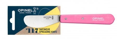 Нож для масла Opinel №117, деревянная рукоять, блистер, нержавеющая сталь, розовый, 002039