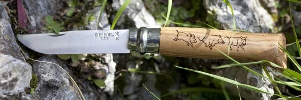 Нож Opinel №8 Animalia, нержавеющая сталь, рукоять дуб, гравировка кабан, 001624 Нож Opinel №8 Animalia, нержавеющая сталь, рукоять дуб, гравировка кабан, 001624
