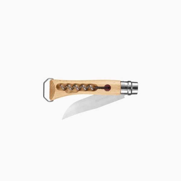 Нож Opinel №10, нержавеющая сталь, рукоять из бука, со штопором Нож Opinel №10, нержавеющая сталь, рукоять из бука, со штопором