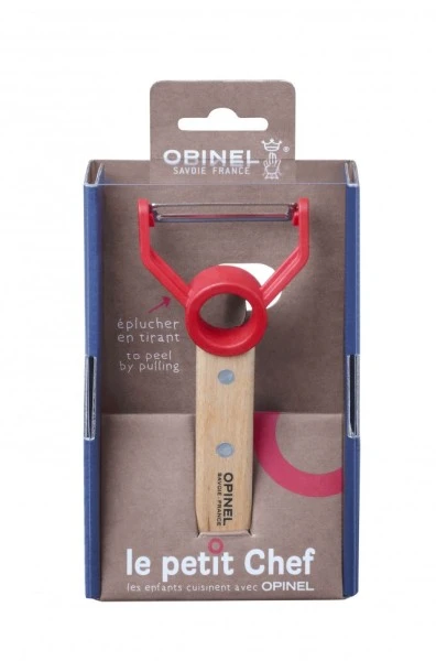 Нож для чистки овощей Opinel Peeler, деревянная рукоять, нержавеющая сталь, коробка, 001745