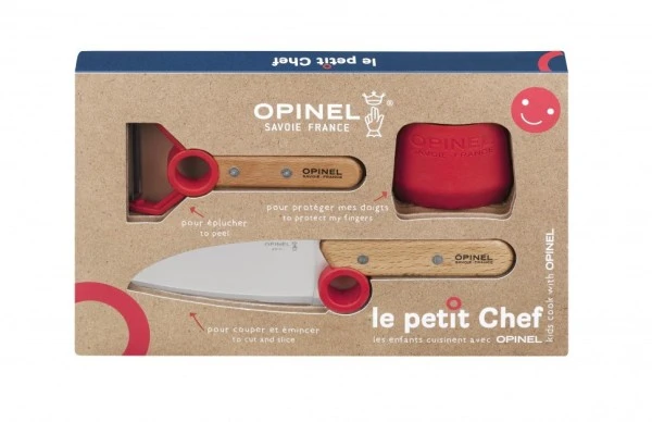 Набор ножей Opinel Le Petit Chef Set (Нож шеф-повара+нож для овощей+защита пальцев), 001746 Набор ножей Opinel Le Petit Chef Set (Нож шеф-повара+нож для овощей+защита пальцев), 001746