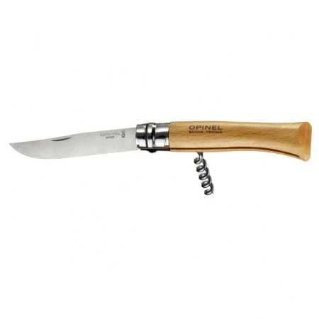 Нож Opinel №10, нержавеющая сталь, рукоять из бука, со штопором, 001410 Нож Opinel №10, нержавеющая сталь, рукоять из бука, со штопором, 001410