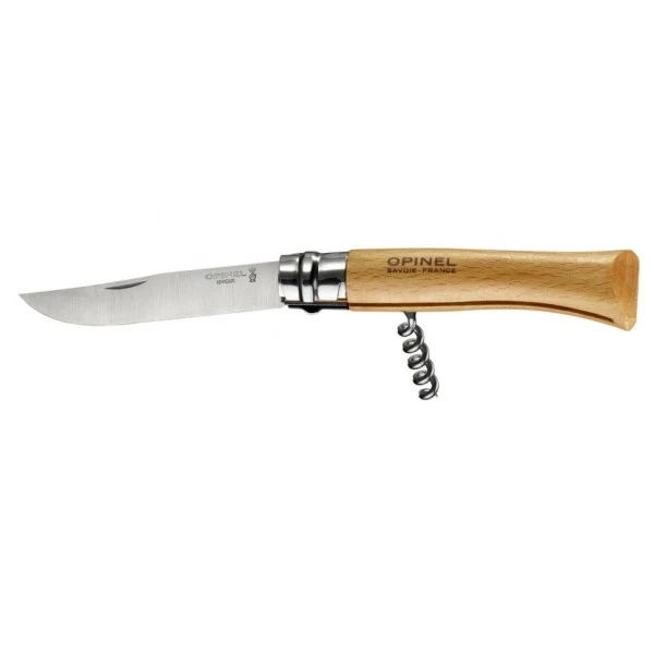 Нож Opinel №10, нержавеющая сталь, рукоять из бука, со штопором, 001410 Нож Opinel №10, нержавеющая сталь, рукоять из бука, со штопором, 001410