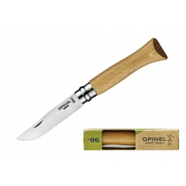 Нож Opinel №6, нержавеющая сталь, дубовая рукоять в картонной коробке, 002024 Нож Opinel №6, нержавеющая сталь, дубовая рукоять в картонной коробке, 002024
