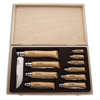 Набор Opinel в деревянной коробке с крышкой из 10 ножей разных размеров из нержав стали, 001311 Набор Opinel в деревянной коробке с крышкой из 10 ножей разных размеров из нержав стали, 001311