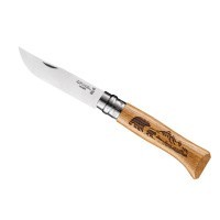 Нож Opinel №8 Animalia, нержавеющая сталь, рукоять дуб, гравировка медведь Нож Opinel №8 Animalia, нержавеющая сталь, рукоять дуб, гравировка медведь