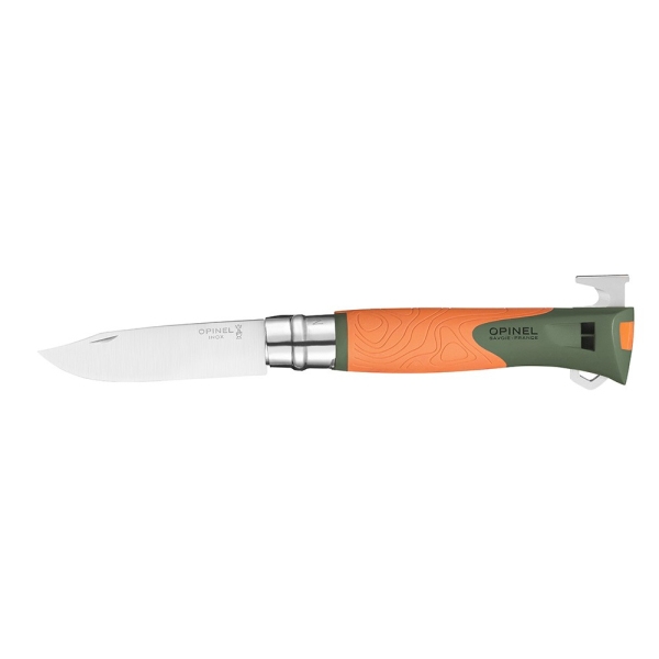 Нож Opinel №12 Explore c инструментом для удаления клещей, оранжевый, 002454
