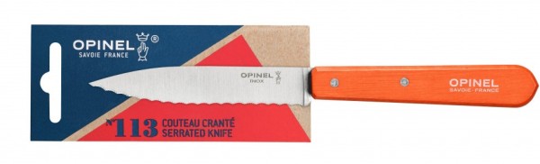 Нож столовый Opinel №113, деревянная рукоять, блистер, нержавеющая сталь, оранжевый, 001921 Нож столовый Opinel №113, деревянная рукоять, блистер, нержавеющая сталь, оранжевый, 001921