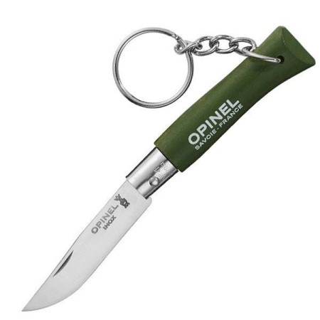 Нож-брелок Opinel №4, нержавеющая сталь, зеленый, 002054