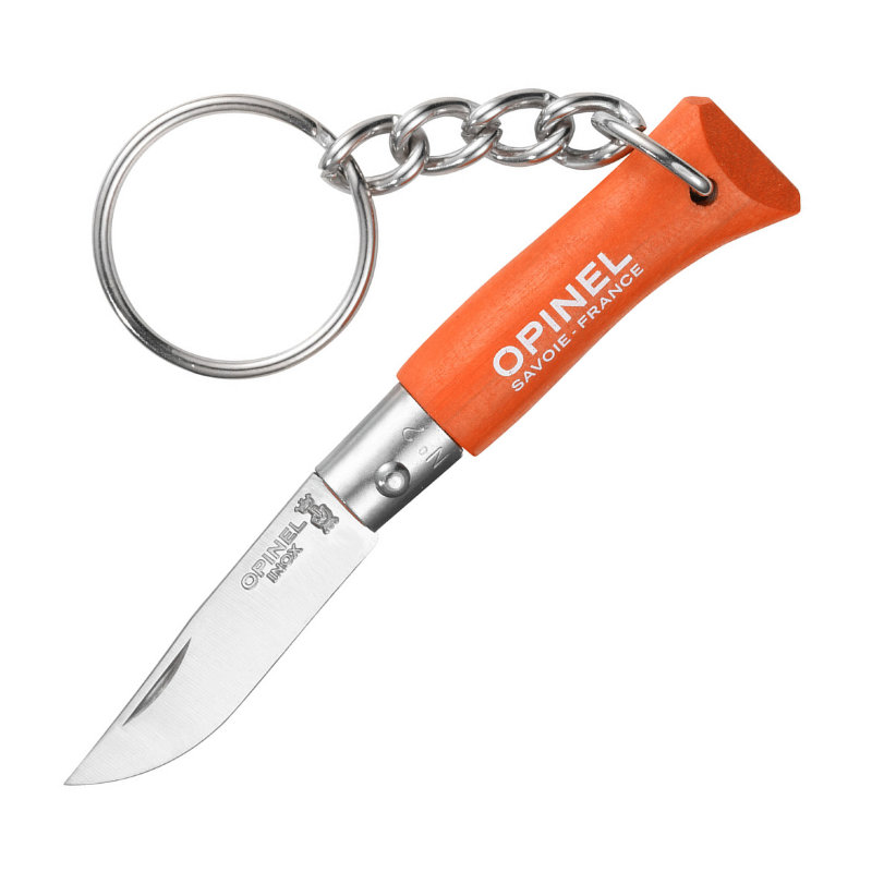 Нож-брелок Opinel №2, нержавеющая сталь, оранжевый