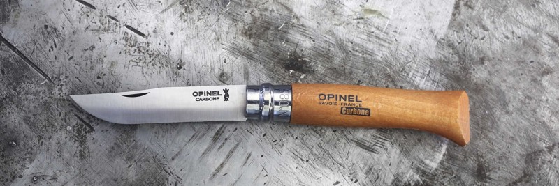 Нож Opinel №8, углеродистая сталь, рукоять из дерева бука, блистер