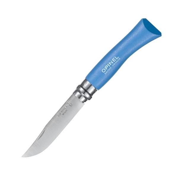 Нож Opinel №7, нержавеющая сталь, синий, блистер