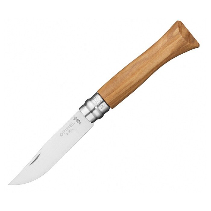 Нож Opinel №6, нержавеющая сталь, рукоять из оливкового дерева в картонной коробке
