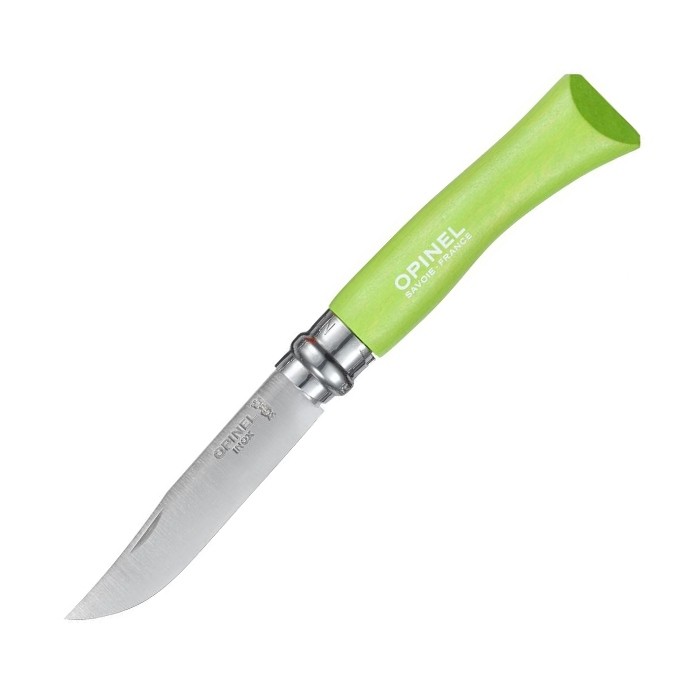 Нож Opinel №7, нержавеющая сталь, зеленый, блистер