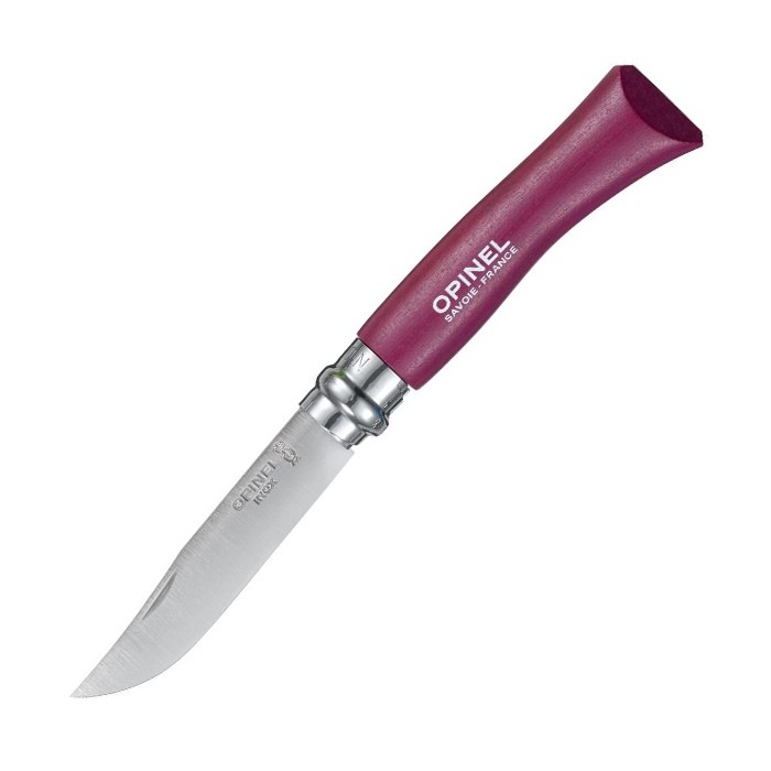 Нож Opinel №7, нержавеющая сталь, фиолетовый, блистер
