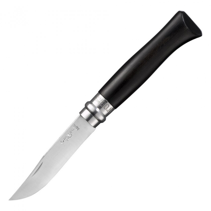 Нож Opinel №8, нержавеющая сталь, рукоять эбеновое дерево, подарочная упаковка