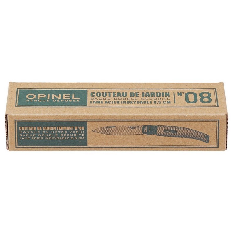 Нож Opinel №8 садовый, нержавеющая сталь, коробка