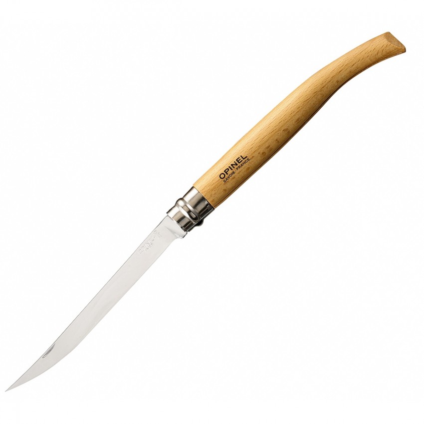 Нож филейный Opinel №15, нержавеющая сталь, рукоять из дерева бука
