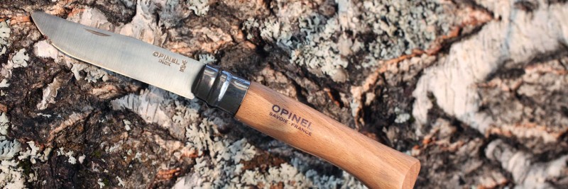 Нож Opinel №10, нержавеющая сталь, рукоять из бука, блистер